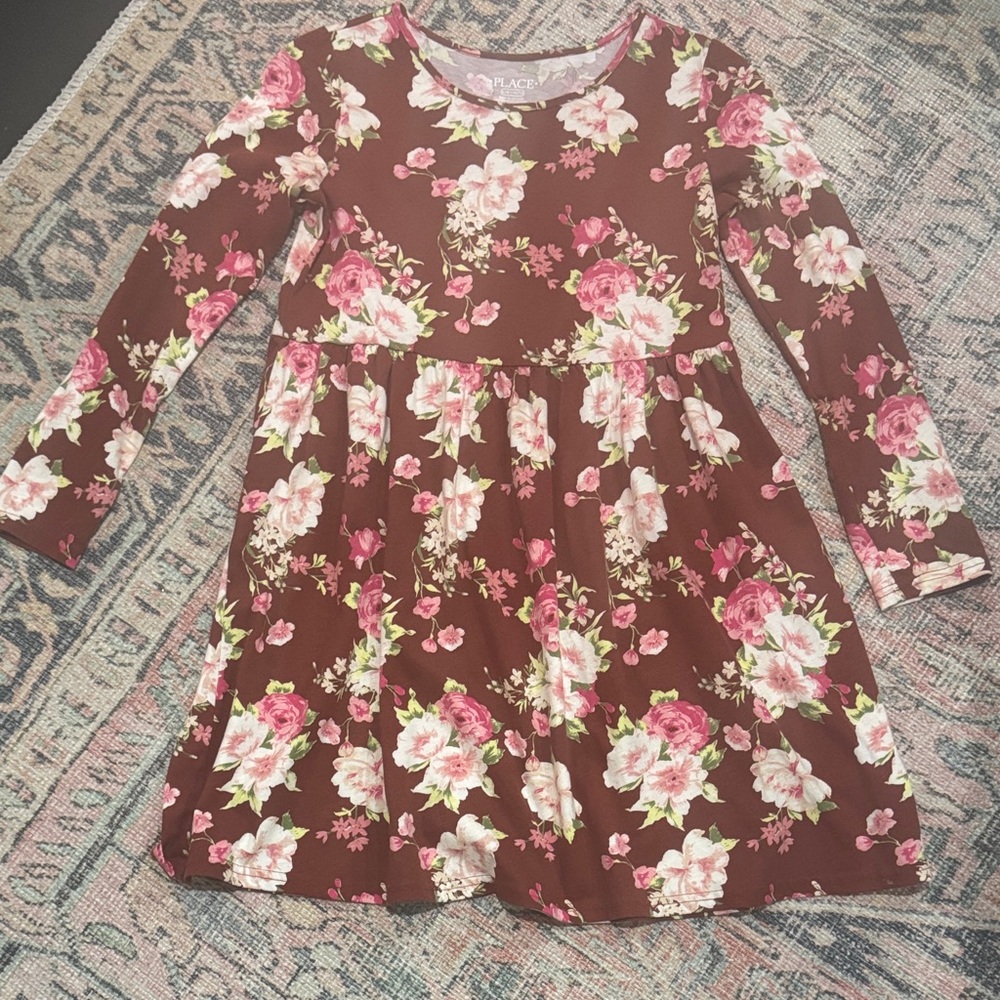 The Children's Place Pink and White Floral Dress